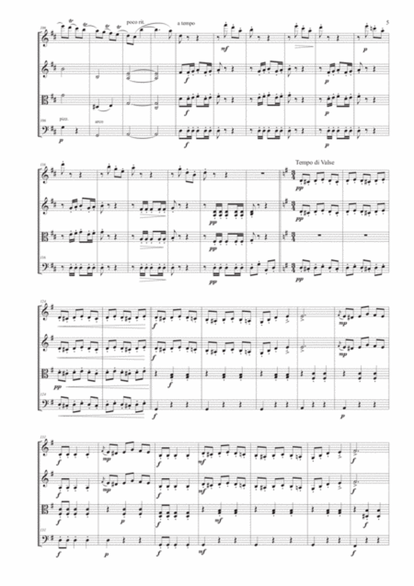 Overture from the Operetta "Die Fledermaus" for String Quartet image number null