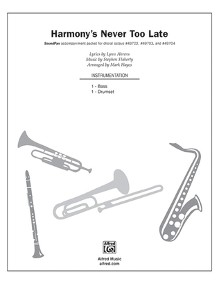 Book cover for Harmony's Never Too Late