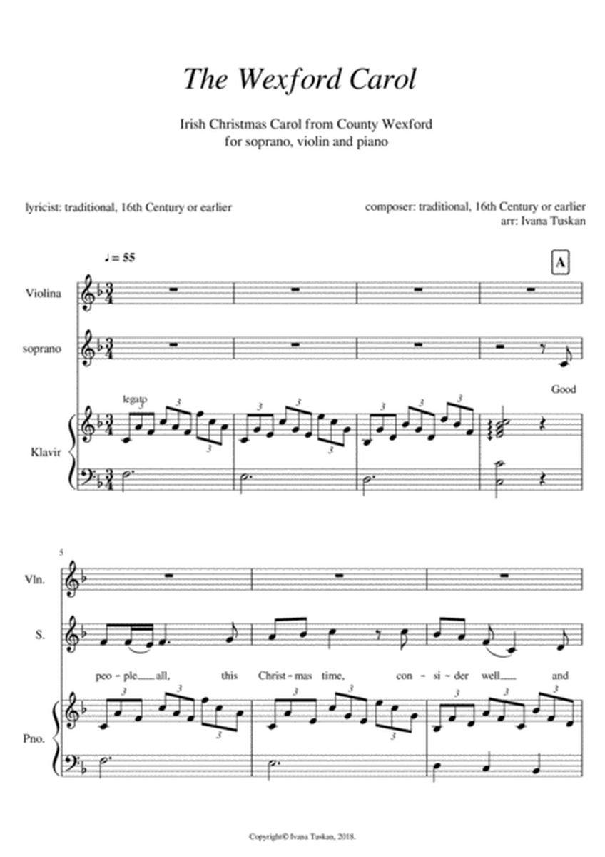 The Wexford Carol for sopran, violin and piano image number null