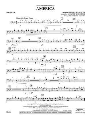 America (from West Side Story) (arr. Vinson) - Trombone