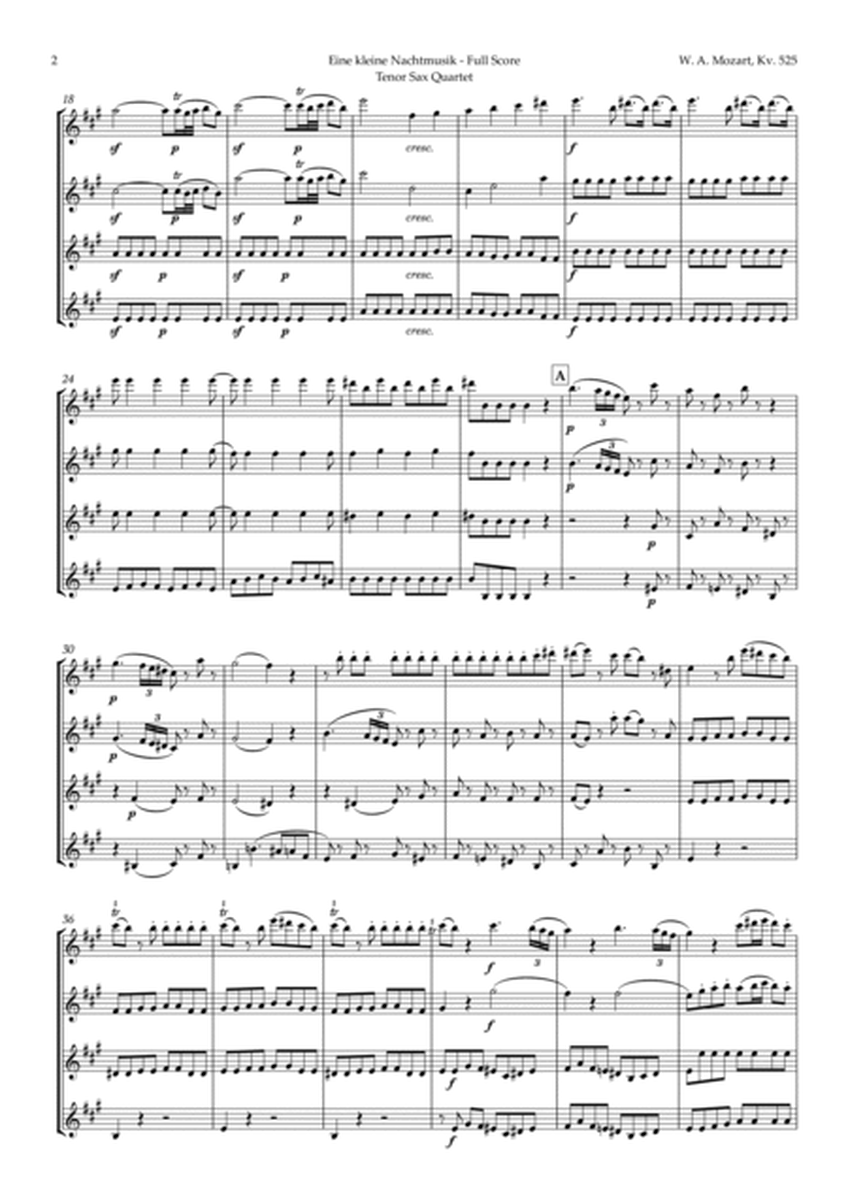 Eine kleine Nachtmusik by Mozart for Tenor Sax Quartet image number null