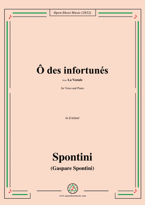 Book cover for Spontini-Ô des infortunés,from La Vestale,in d minor