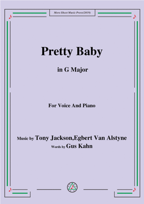 Tony Jackson,Egbert Van Alstyne-Pretty Baby,in G Major,for Voice&Piano