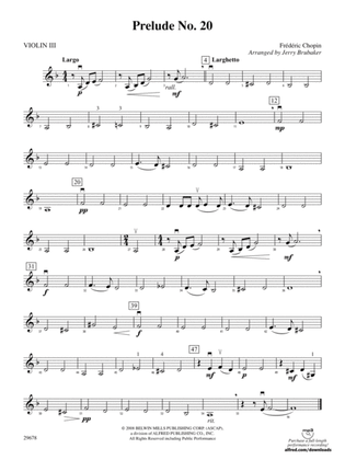 Book cover for Prelude No. 20: 3rd Violin (Viola [TC])