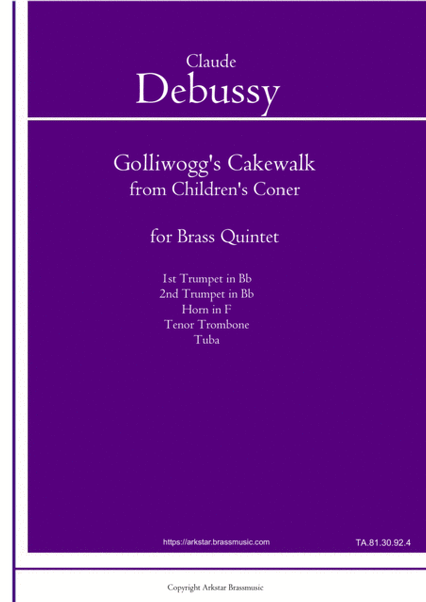 Golliwogg'sCakewalk from Children's Corner for BrassQuintet image number null