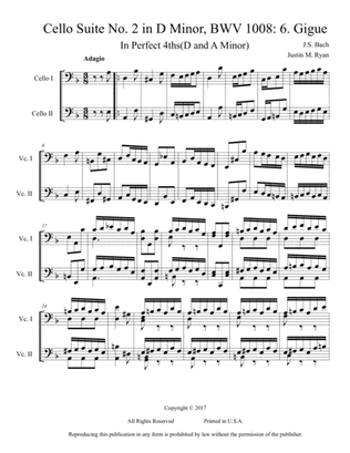 Book cover for Cello Suite No. 2, BWV 1008: 6. Gigue