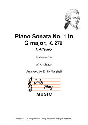 Book cover for Piano Sonata No. 1 in C major, Movement 1: Allegro - Mozart (for Clarinet Duet)