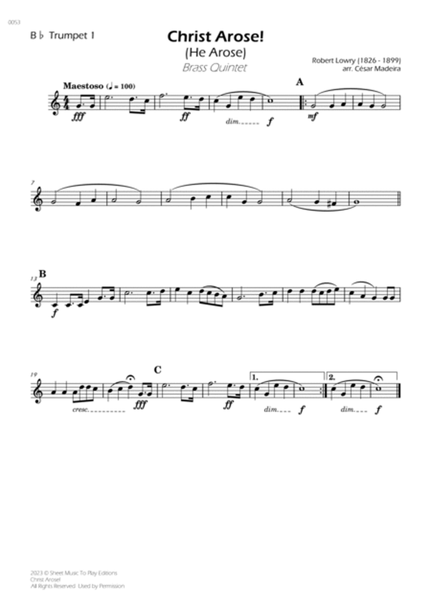 Christ Arose (He Arose) - Brass Quintet (Full Score and Parts) image number null