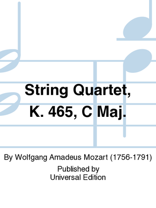Book cover for String Quartet, K. 465, C Maj.