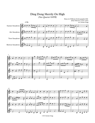 Ding Dong Merrily On High (Sax Quartet SATB)