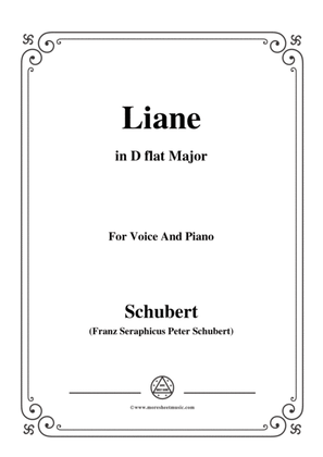 Book cover for Schubert-Liane,in D flat Major,for Voice&Piano