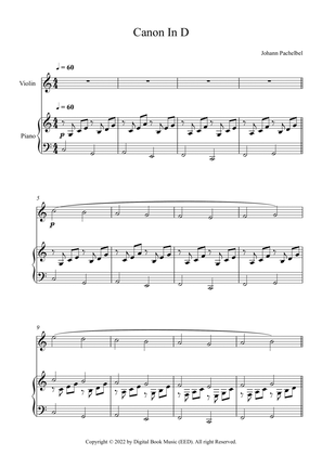 Book cover for Canon In D - Johann Pachelbel (Violin + Piano)