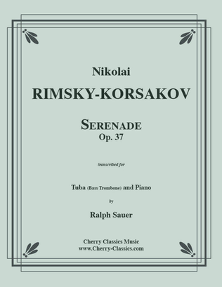 Book cover for Serenade, Op. 37 for Tuba or Bass Trombone & Piano