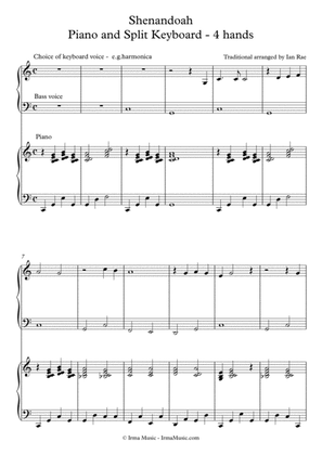 Book cover for Shenandoah - Beginner keyboard - intermediate piano - 4 hands