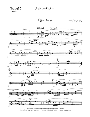 Book cover for Killer Tango - Bb Trumpet 1 (Brass Quintet)