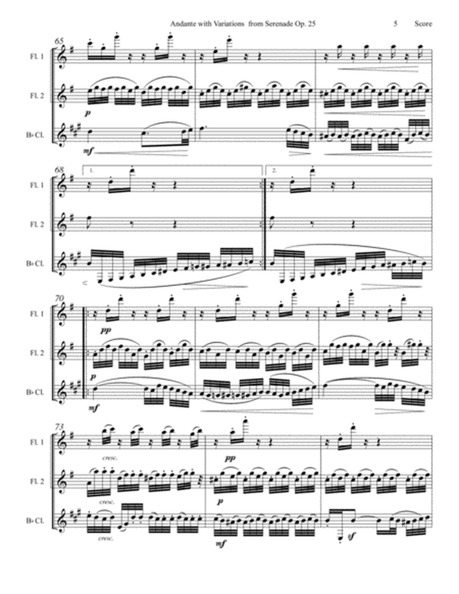 Beethoven Andante with Variations set for 2 Flutes and Clarinet Trio image number null