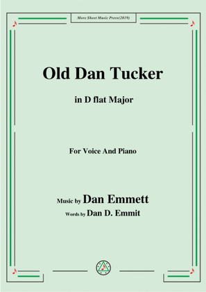 Book cover for Rice-Old Dan Tucker,in D flat Major,for Voice and Piano