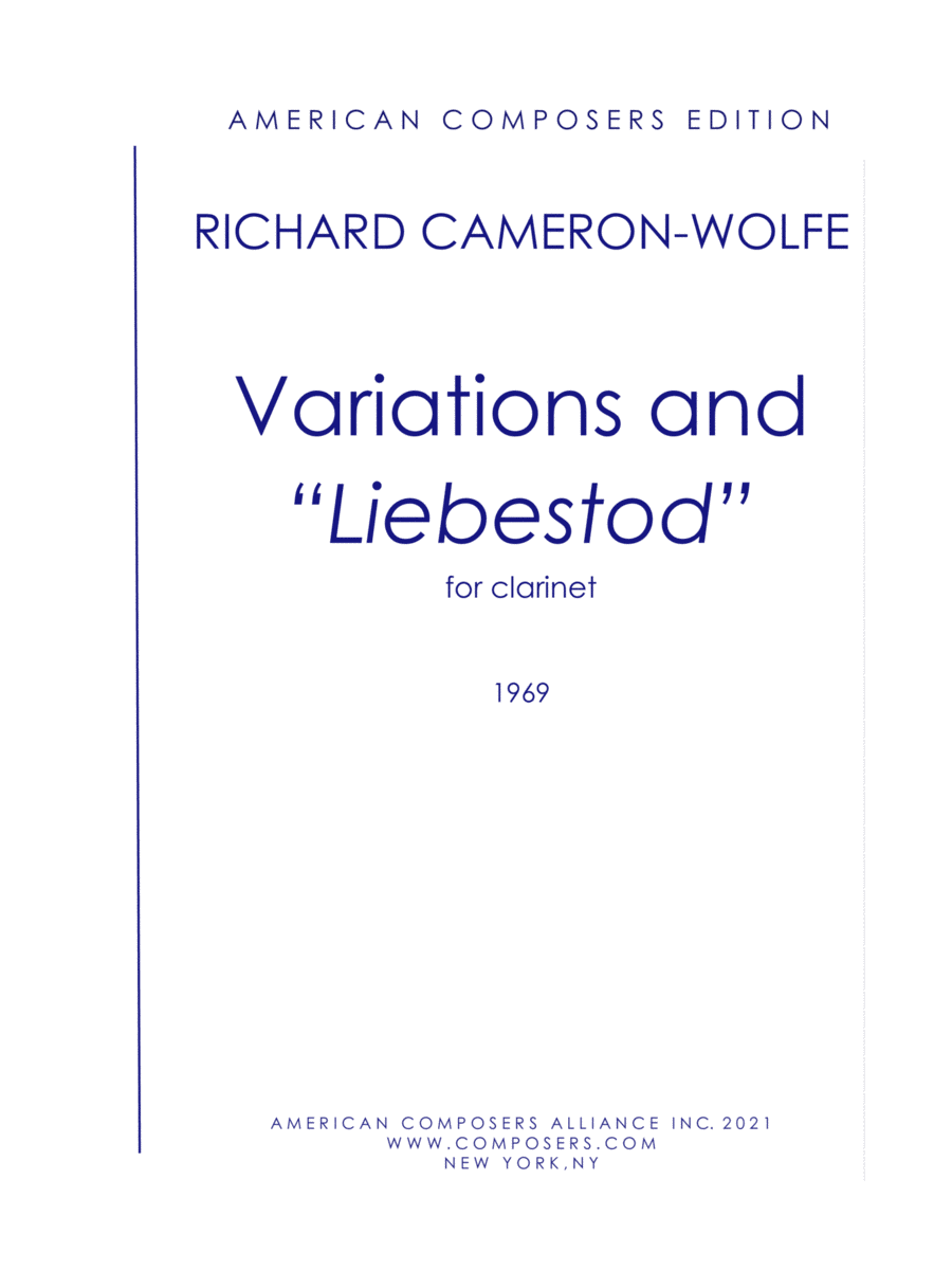 [Cameron-Wolfe] Variations and "Liebestod"