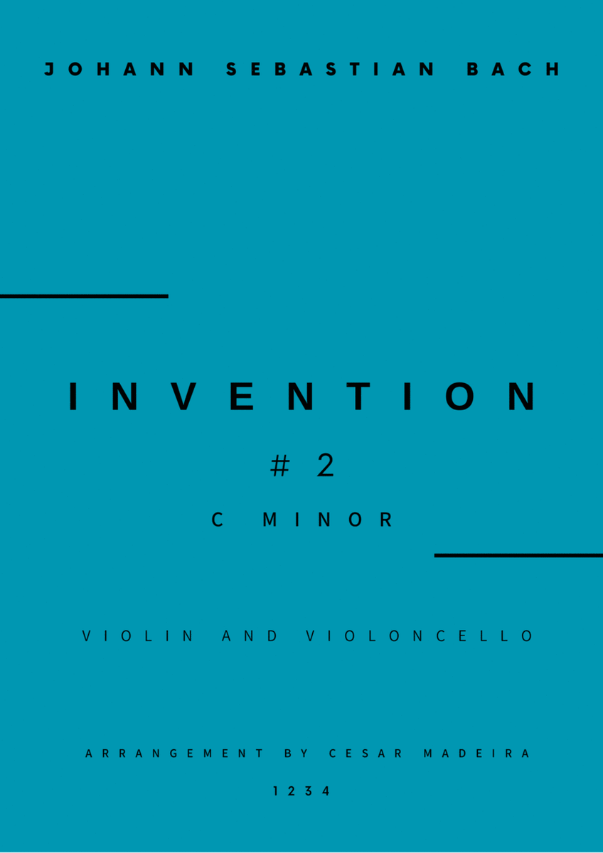 Invention No.2 in C Minor - Violin and Cello (Full Score and Parts) image number null