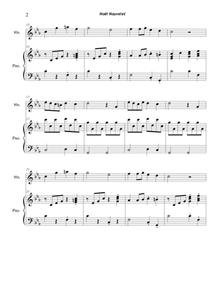 Noël Nouvelet (Sing We Now of Christmas) for Violin w/Piano Accompaniment image number null
