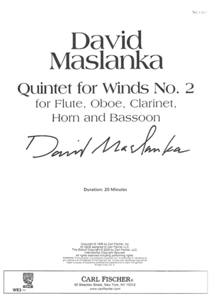 Book cover for Quintet For Winds No. 2