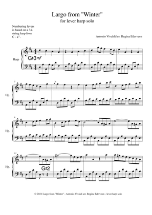 Book cover for Largo from Winter (Vivaldi) - lever harp solo