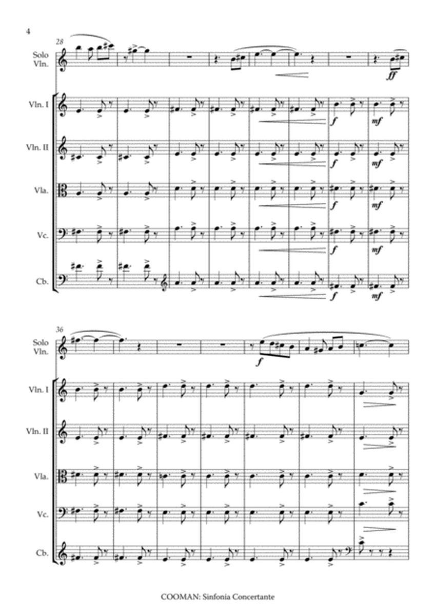 Carson Cooman: Sinfonia Concertante for solo violin and string orchestra: score plus solo part only