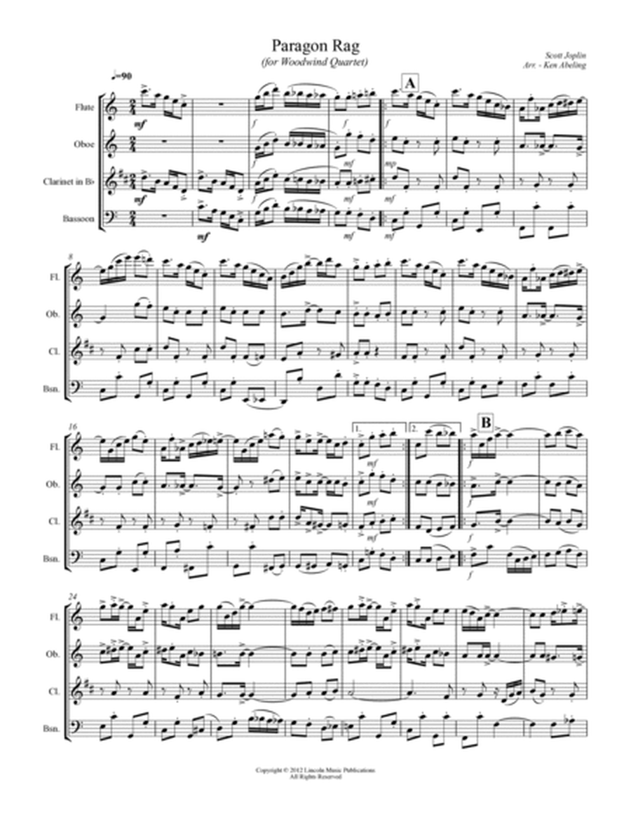 Joplin - “Paragon Rag” (for Woodwind Quartet) image number null