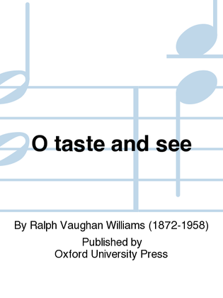 Book cover for O taste and see