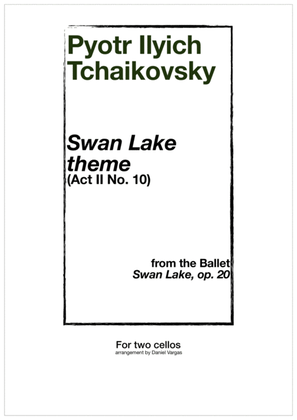 Book cover for Swan Lake theme, for two cellos