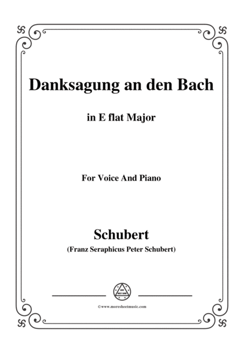 Schubert-Danksagung an den Bach,from 'Die Schöne Müllerin',Op.25 No.4,in E flat Major,for Voice&Piano image number null