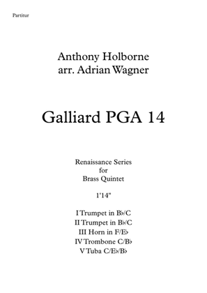 Book cover for Galliard PGA 14 (Anthony Holborne) Brass Quintet arr. Adrian Wagner