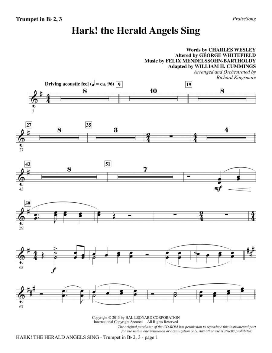 Hark! The Herald Angels Sing - Bb Trumpet 2,3