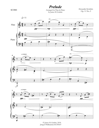 Scriabin: Prelude Op. 11 No. 2 for Flute & Piano