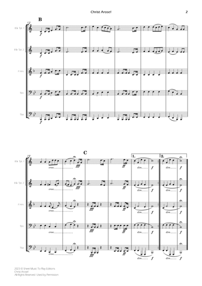 Christ Arose (He Arose) - Brass Quintet (Full Score and Parts) image number null