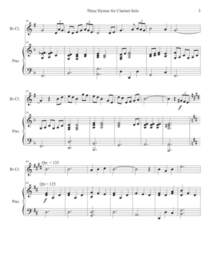 Three Hymns for Clarinet Solo w piano image number null