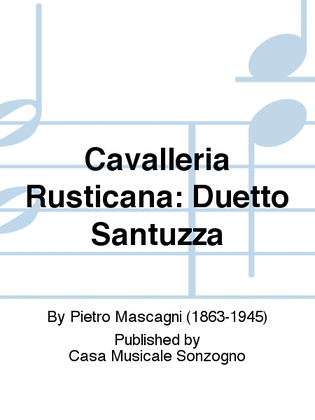 Book cover for Cavalleria Rusticana: Duetto Santuzza