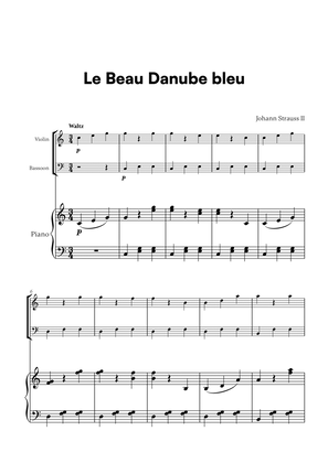 Book cover for Johann Strauss II - Le Beau Danube bleu for Violin, Bassoon and Piano