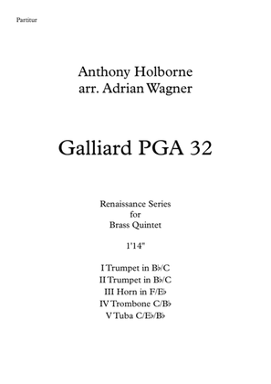 Book cover for Galliard PGA 32 (Anthony Holborne) Brass Quintet arr. Adrian Wagner