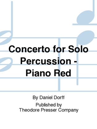 Book cover for Concerto For Solo Percussion And Orchestra