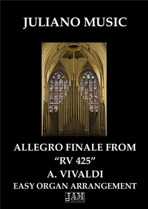 Book cover for ALLEGRO FINALE FROM "RV 425" (EASY ORGAN) - A. VIVALDI