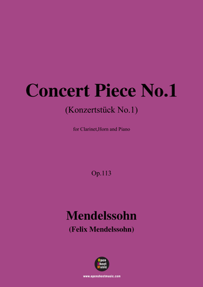 Book cover for F. Mendelssohn-Concert Piece No.1,for Clarinet,Horn and Piano