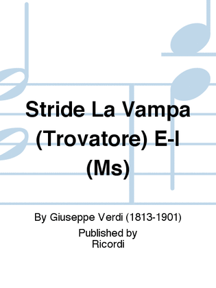 Book cover for Stride La Vampa (Trovatore) E-I (Ms)