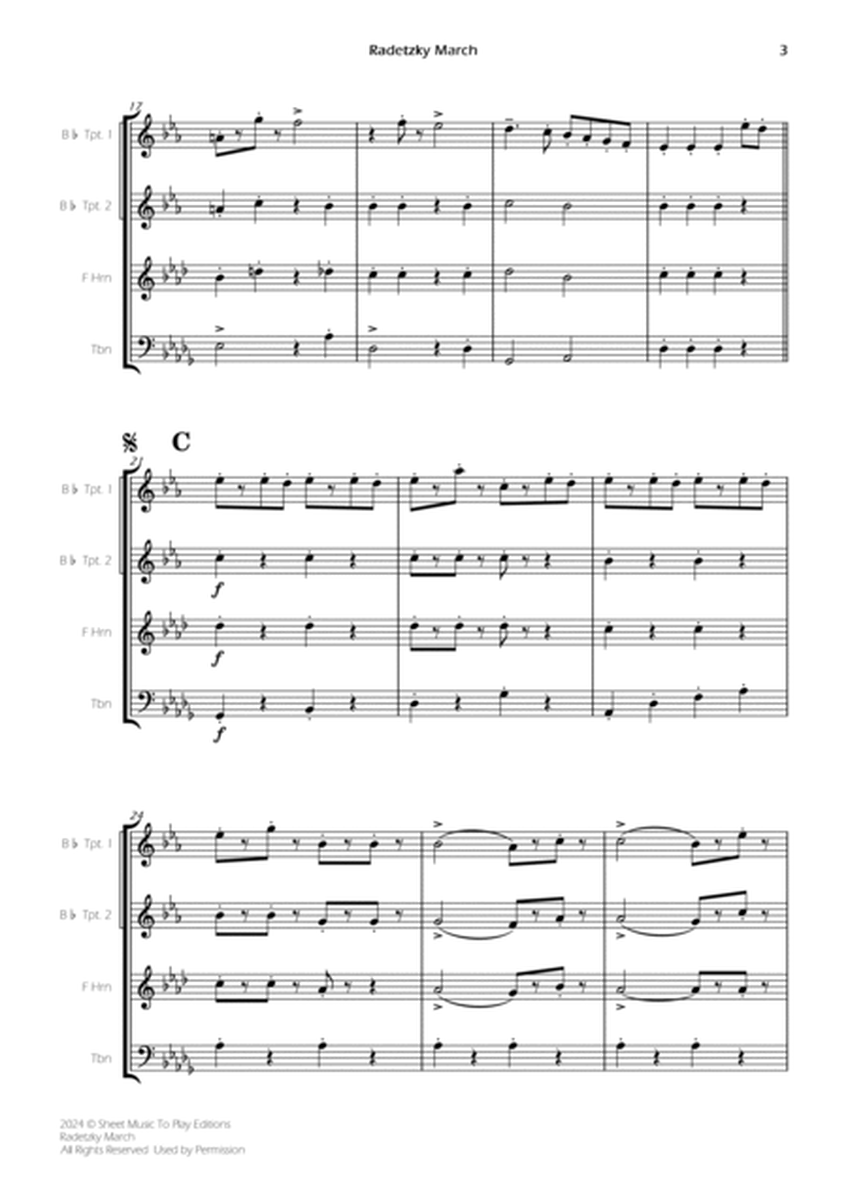 Radetzky March - Brass Quartet (Full Score and Parts) image number null