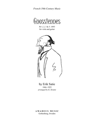 Book cover for Gnossienne (1,2,3+5) for for viola and guitar