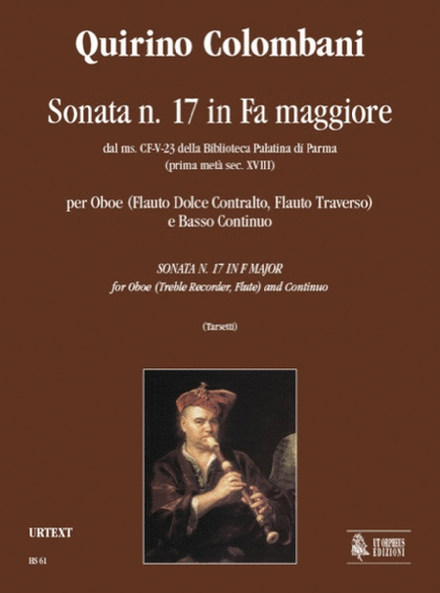 Sonata No. 17 in F Major from the ms. CF-V-23 of the Biblioteca Palatina in Parma (early 18th century) for Oboe (Treble Recorder, Flute) and Continuo