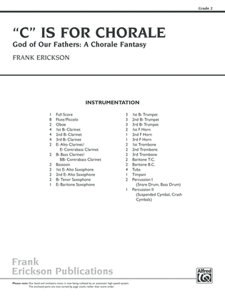 Book cover for C Is for Chorale (God of Our Fathers: A Chorale Fantasy): Score