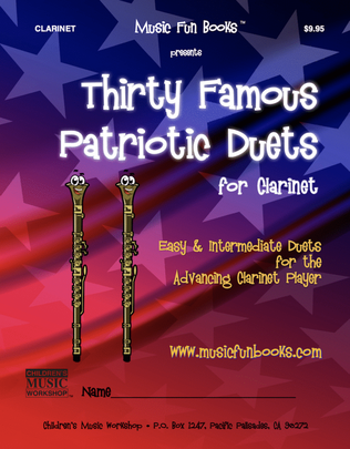 Book cover for Thirty Famous Patriotic Duets for Clarinet