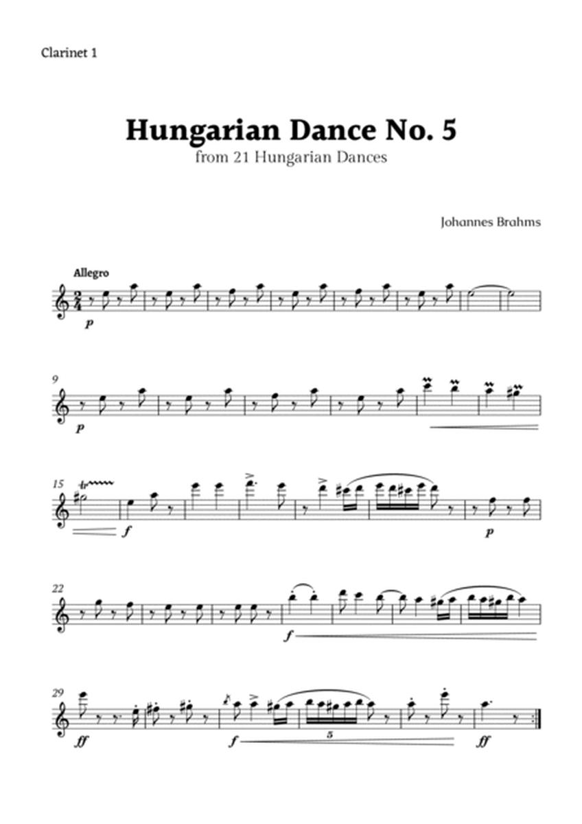 Hungarian Dance No. 5 by Brahms for Clarinet Quartet image number null