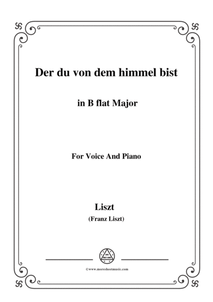 Liszt-Der du von dem himmel bist in B flat Major,for Voice and Piano image number null